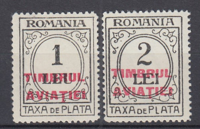 ROMANIA 1931 TAXA DE PLATA CU SUPRATIPAR TIMBRUL AVIATIEI SERIE MNH foto