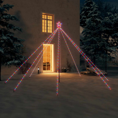 vidaXL Lumini brad de Crăciun, 576 LED-uri, colorat, 3,6 m, int./ext. foto