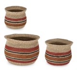Set 3 cosuri iarba mare multicolora Waylon 20x19 cm, 25x22 cm, 30x25 cm