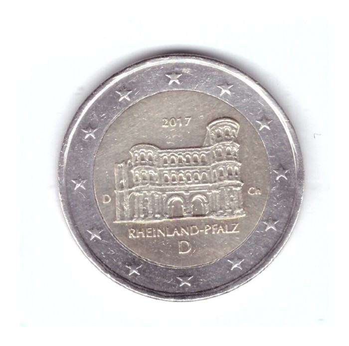 Moneda 2 euro Germania 2017 D Rheinland-Pfalz, stare buna, curata