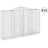Cumpara ieftin Cosuri gabion arcuite 15 buc, 300x50x180/200 cm fier galvanizat
