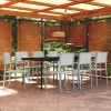 VidaXL Set mobilier pentru grădină, alb, 9 piese 3099274