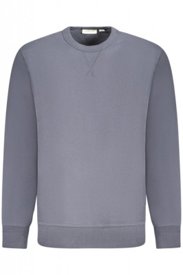 Bluza barbati, cu logo brodat, Regular fit, albastru, S foto