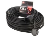 Prelungitor alimentare KEL 3x2,5mm2 40m 16A cu 1 priză gumă negru