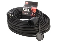 Prelungitor alimentare KEL 3x2,5mm2 40m 16A cu 1 priză gumă negru
