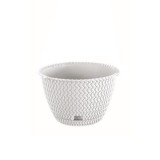 Ghiveci decorativ, rotund,​​​​​​​ alb, 23x14.5 cm, Splofy WS&nbsp;