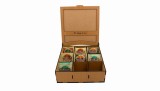 Cutie Ceai Lemn/Metal, 23x21x7.5cm, Compartimente Multiple, Organizator Pliculete, Pastrare Aroma, Cadou Elegant Bucatarie