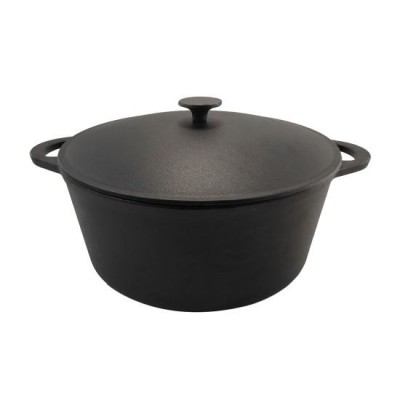Oala de fonta cu capac, rotunda, 9 L, Perfect Home foto