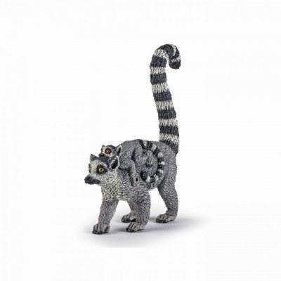 Papo figurina lemur cu pui foto