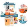 Bucatarie copii, efecte sonore, abur, lumini, 42 accesorii, circuit apa cu robinet, 63x45x22 cm, RESIGILAT
