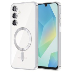 Husa pentru samsung galaxy a16, atasare magnetica, magsafe, silver foto