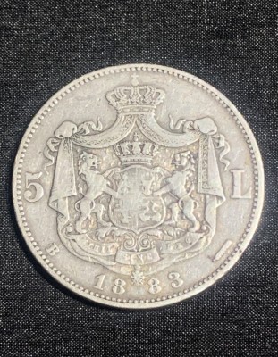 Moneda 5 lei 1883 argint foto