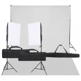 VidaXL Kit studio foto cu set de lumină și fundal