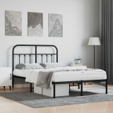 VidaXL Cadru de pat metalic cu tăblie, negru, 120x200 cm 352576