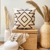 Perna, Enki Organic Woven Punch Pillow With &Auml;&deg;nsert, 43x43 cm, Bumbac, Maro