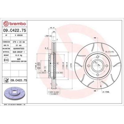 Set disc frana Ford B-Max (Jk) 10.12-, B-Max Van (Jk) 08.12-, Fiesta Sedan 04.10-04.17, Fiesta 6 (Cb1 Ccn) 06.08-04.17, Fiesta 6 Van 08.08-04.17, Tou foto