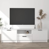 Cumpara ieftin Comodă TV, alb, 140x35x40 cm, lemn prelucrat