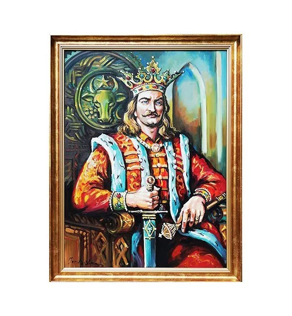 Stefan cel Mare - pictura ulei pe panza 80x60cm, Magistral!