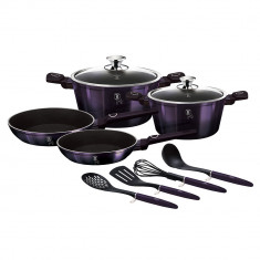 Set oale cu capace, cu strat antiaderent titan, 10 piese Purple Eclipse Berlinger Haus BH 7140