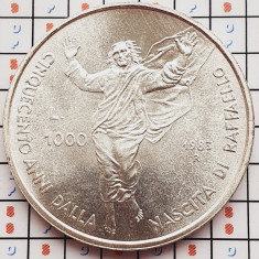 1314 San Marino 1000 Lire 1983 Raffaello tiraj 42.000 km 155 UNC argint