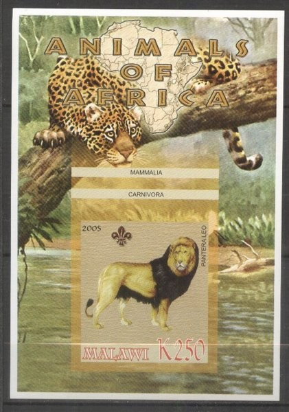 Malawi 2005 Wild Animals, Africa, Lions, imperf. sheet, MNH S.218