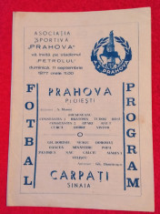 Program meci fotbal PRAHOVA PLOIESTI - CARPATI SINAIA (11.09.1977) foto
