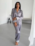Cumpara ieftin Set pijama dama din doua piese, cu nasturi &ndash; 2500256, Gri