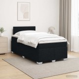 Cumpara ieftin Pat boxspring cu saltea Negru 120 x 190 cm Tesatura