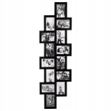Rama foto de perete, colaj de 14 fotografii, 36x118cm, negru Household NewTrend