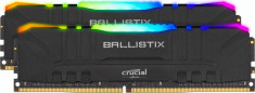 Memorie Crucial Ballistix RGB 16GB (2x8GB) DDR4 3600MHz CL16 Black Dual Channel Kit foto