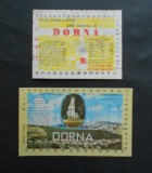 Lot 2 etichete Apa minerala DORNA, anii 1977-1978 si 1986-1987