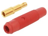 Conector banană 4mm roșie aurit 16A 30VAC 60VDC Hirschmann T&amp;M