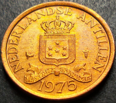 Moneda exotica 1 CENT - ANTILELE OLANDEZE (Caraibe), anul 1975 * cod 1888 B foto