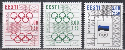 Estonia 1992 - Jocurile Olimpice - Barcelona, MNH foto