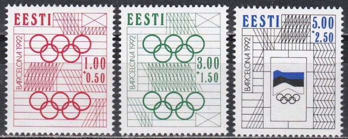 Estonia 1992 - Jocurile Olimpice - Barcelona, MNH