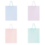 Sacosa Pastel cu buline, din hartie cu maner din snur, 17.8 x 23 x 9.8 cm (20