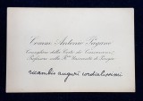 CARTE DE VIZITA APARTINAND COMM . ANTONIO PAGANO , CONSILIER LA CURTEA DE CASATIE PERUGIA, PERIOADA INTERBELICA