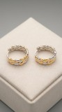 Cercei din Argint 925 Bicolor Twisted Hoop