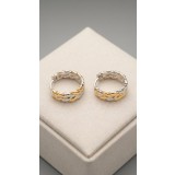 Cercei din Argint 925 Bicolor Twisted Hoop