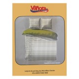 Set lenjerie de pat VANORA, 4 piese, verde cu model &icirc;n carouri