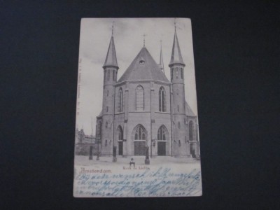 &amp;quot;Biserica Iubirii&amp;quot; Amsterdam - Carte Poștală Olanda (cel mai probabil din perioada 1910&amp;ndash;1940) foto