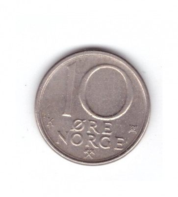 Moneda Norvegia 10 ore 1988, stare foarte buna, curata foto