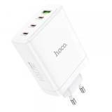 Incarcator pentru Priza USB, 3x Type-C, Fast Charging, 100W Hoco Leader (N31) Alb