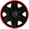 Set 4 Capace Roti pentru Opel, model Fast Black Cu Rama Rosie, R15, Autohelix MSA