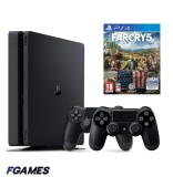 Consola Sony Playstation 4 Slim Ps4 500gb + Doua Controllere + Far Cry 5 PlayStation 4, Second-Hand