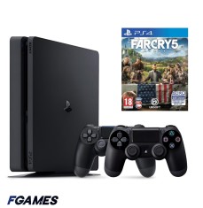 Consola Sony Playstation 4 Slim Ps4 1tb + Doua Controllere + Far Cry 5 PlayStation 4, Second-Hand