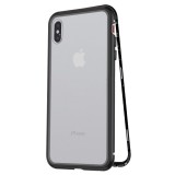 Husa 360 Magnetic iPhone XS Max, Protectie Completa Metal+Sticla, Anti-soc, Anti-zgarieturi, Negru