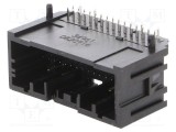 Conector MOLEX Mini50 tată automotive 34 pini unghi 90&deg; pentru PCB