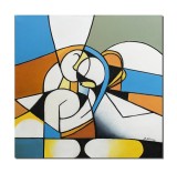 Cumpara ieftin Tablou modern indragostiti pictat manual living, dormitor, Iubire, 80x80cm ulei pe panza, Constantin Feraru