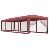 Cumpara ieftin Cort de petrecere cu 10 pereti din plasa, rosu, 3x12 m, HDPE